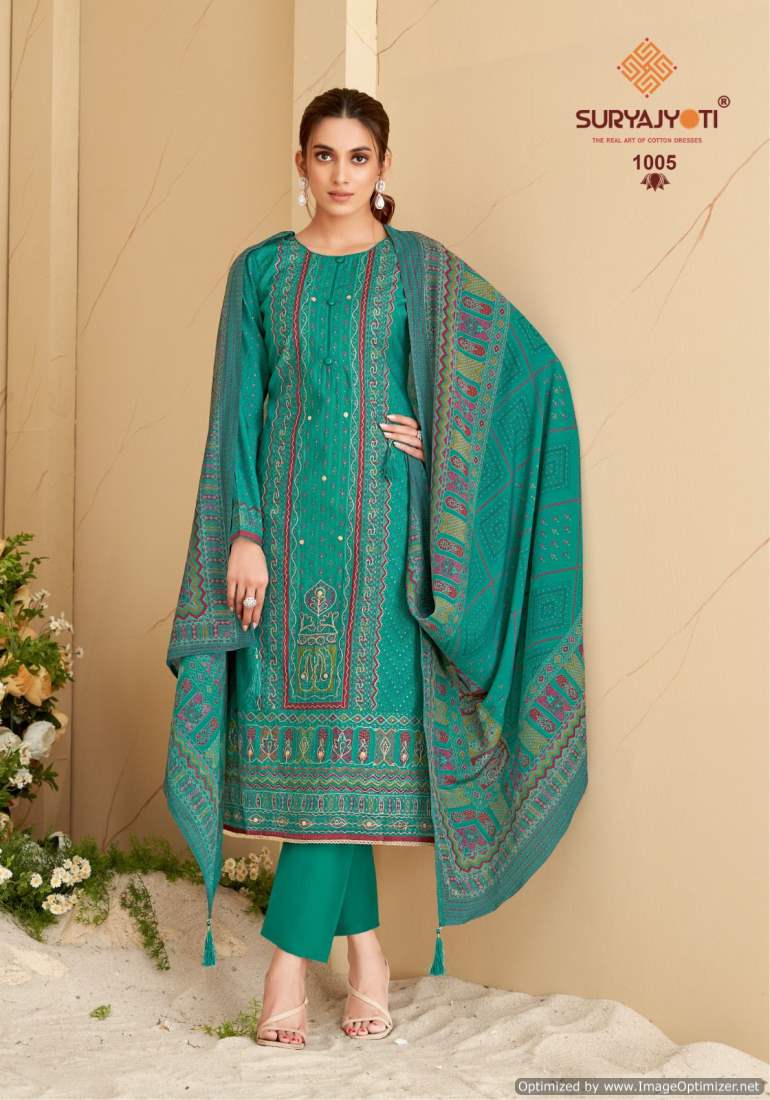 Payal Vol 1 By Suryajyoti Modal Embroidery Printed Dress Material Wholesalers In Delhi
